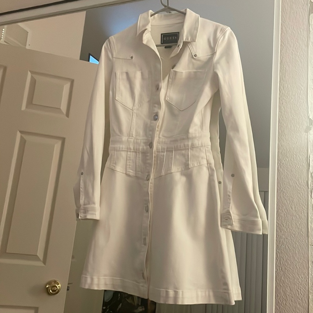 Brand new GUESS denim white dress